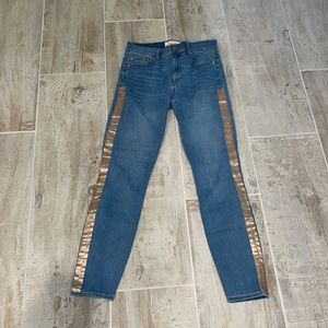 Skinny Ankle Jeans with Rose Gold Detailing